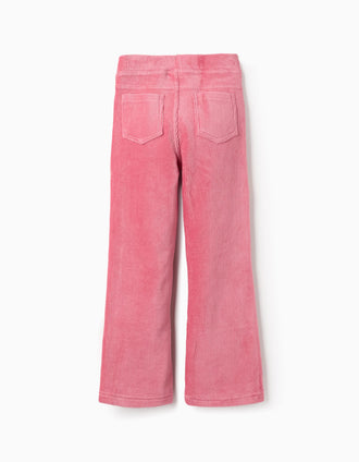 Leggings acampanados de pana para niña, rosa