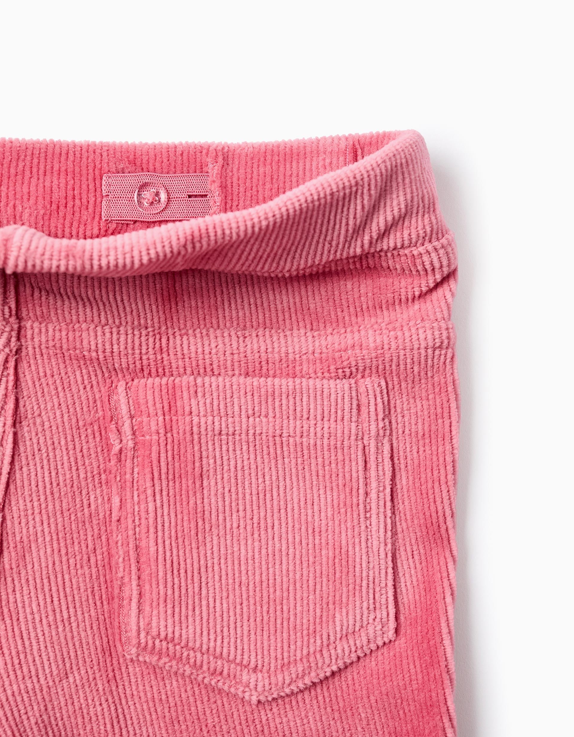 Legging évasé en velours côtelé pour fille, rose