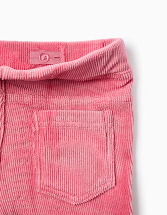 Leggings acampanados de pana para niña, rosa