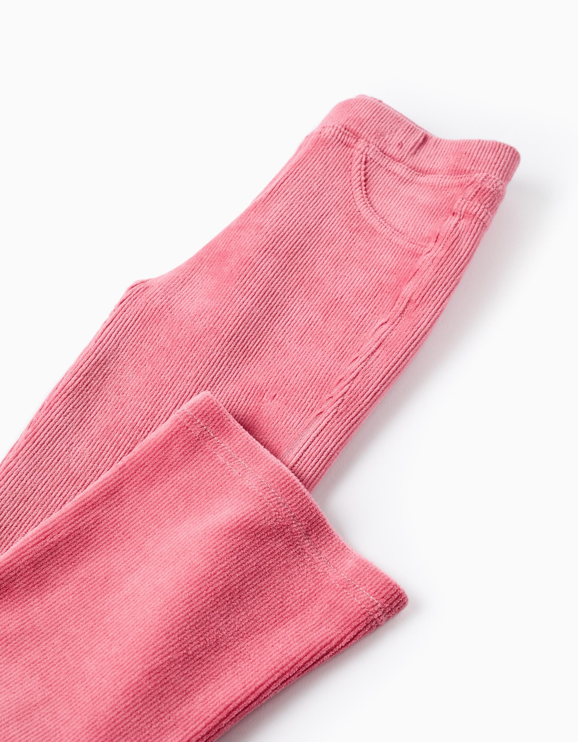 Legging évasé en velours côtelé pour fille, rose
