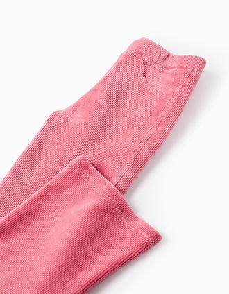 Leggings acampanados de pana para niña, rosa