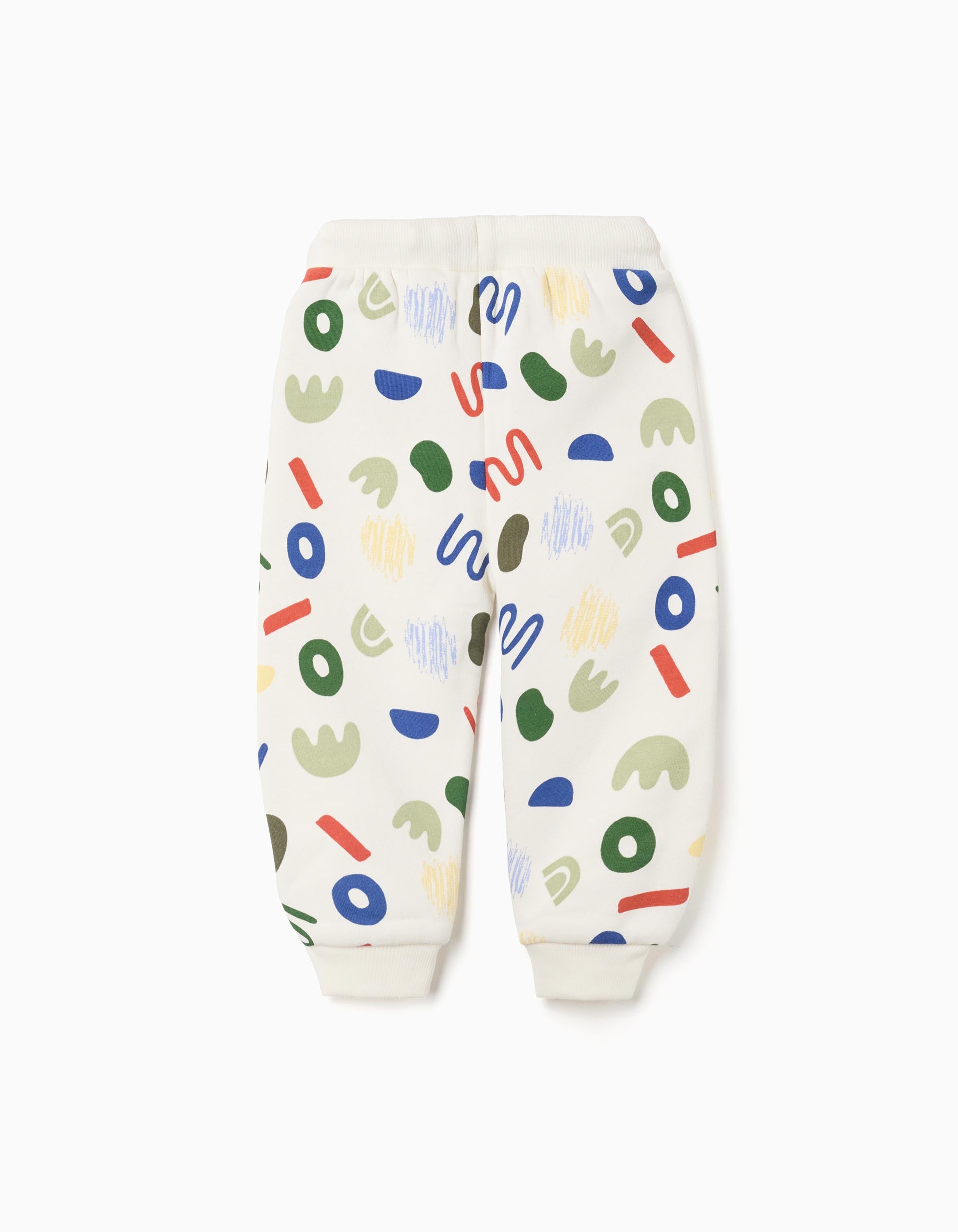 Brushed joggers with a colourful motif for baby boys, multicolour