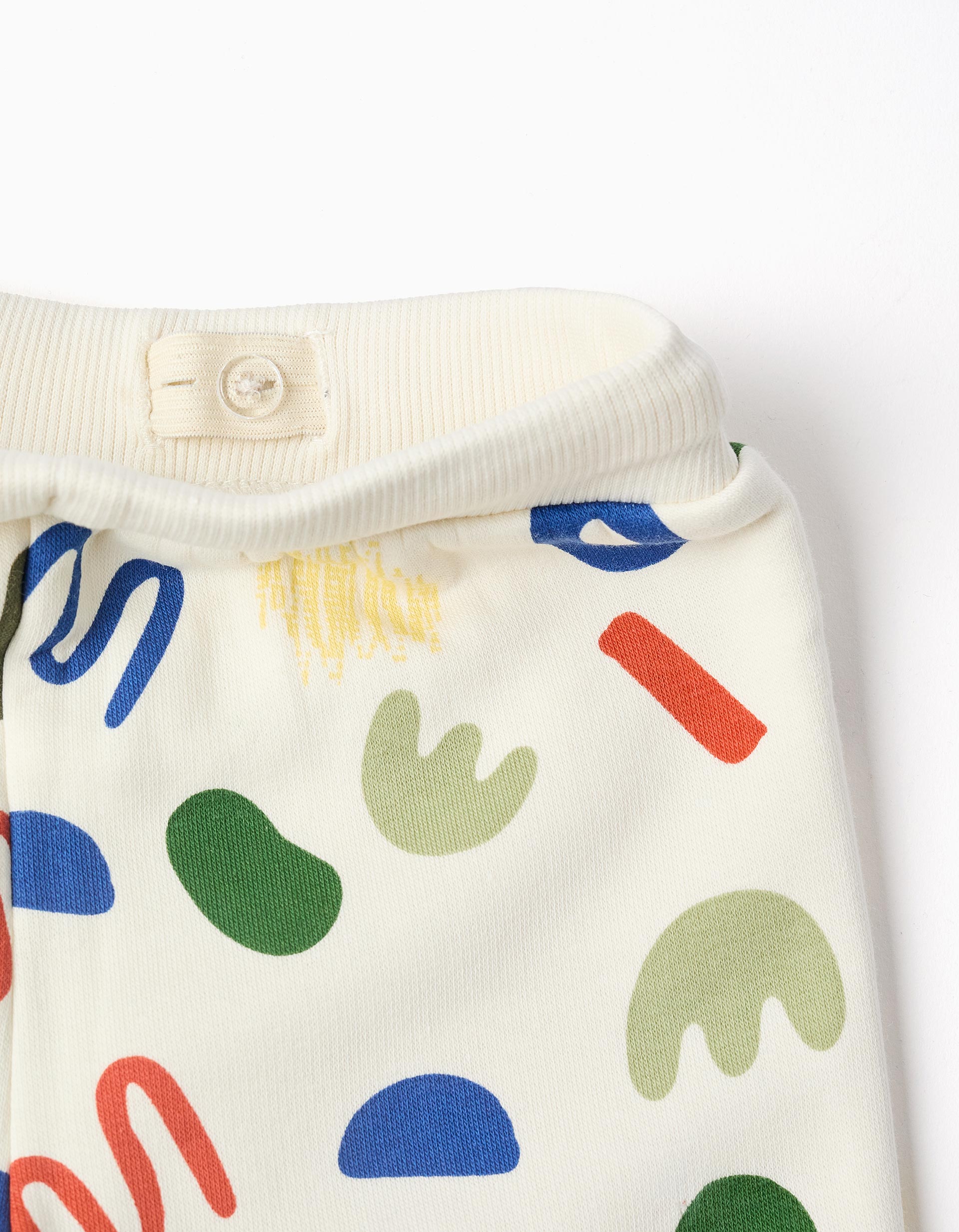 Brushed joggers with a colourful motif for baby boys, multicolour