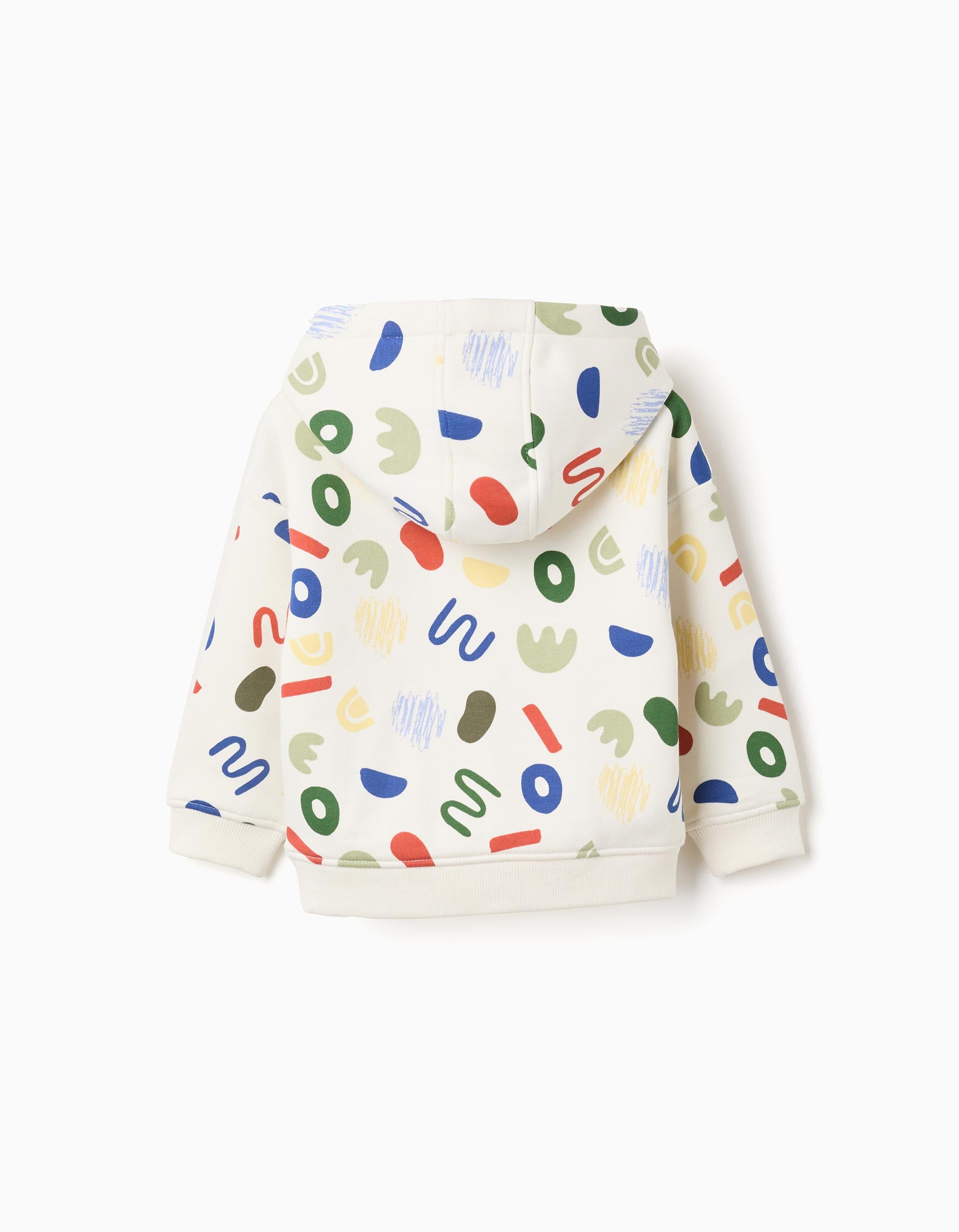 Brushed hooded sweatshirt with colourful motif for baby boys, multicolour