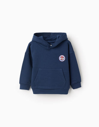 Sweat Cardada com Capuz para Bebé Menino 'Spidey', Azul Escuro