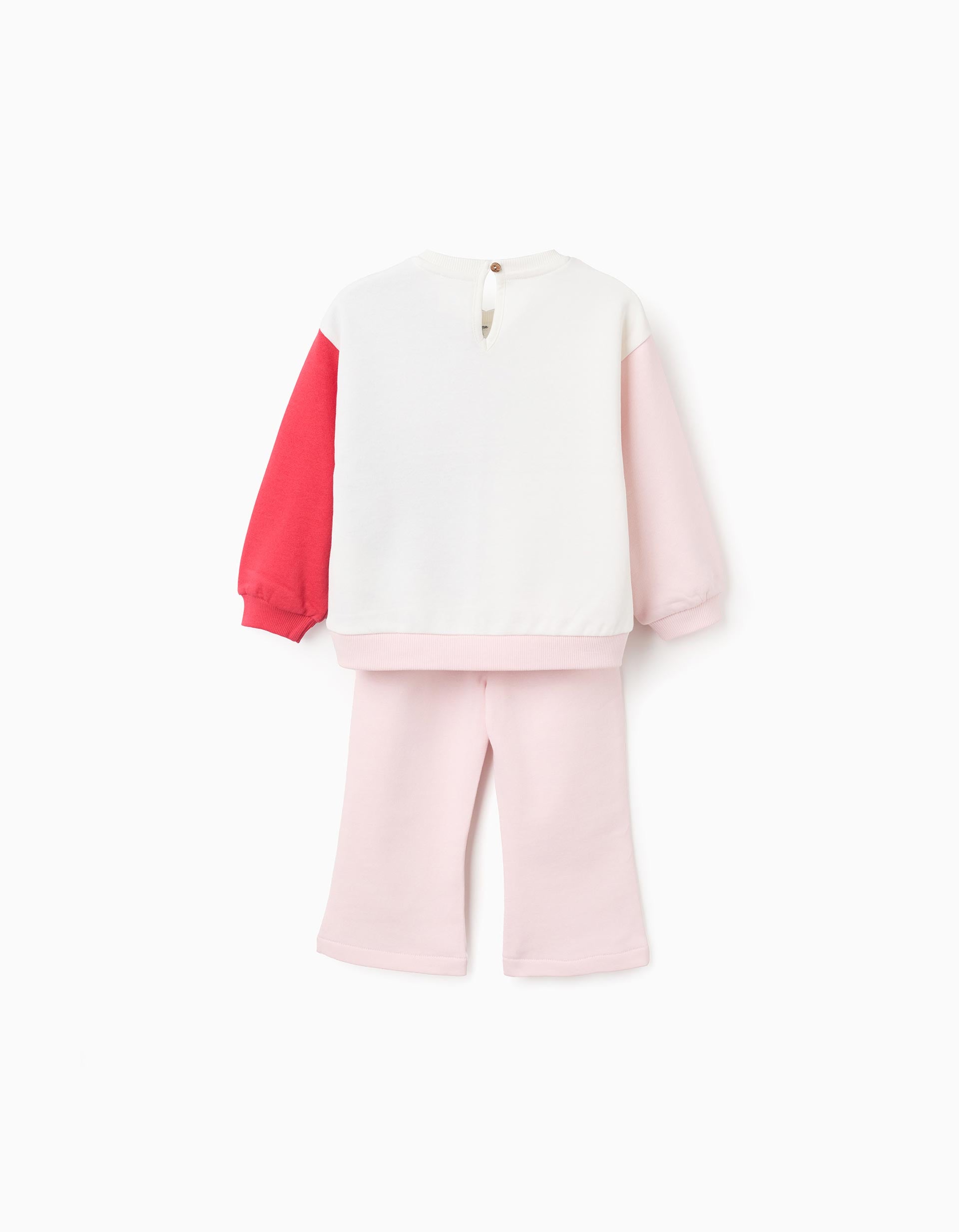 Cotton Tracksuit with Colour Block for Baby Girls 'Minnie', Pink