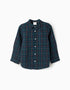 Camisa de Flanela com Xadrez para Menino 'B&S', Verde/Azul