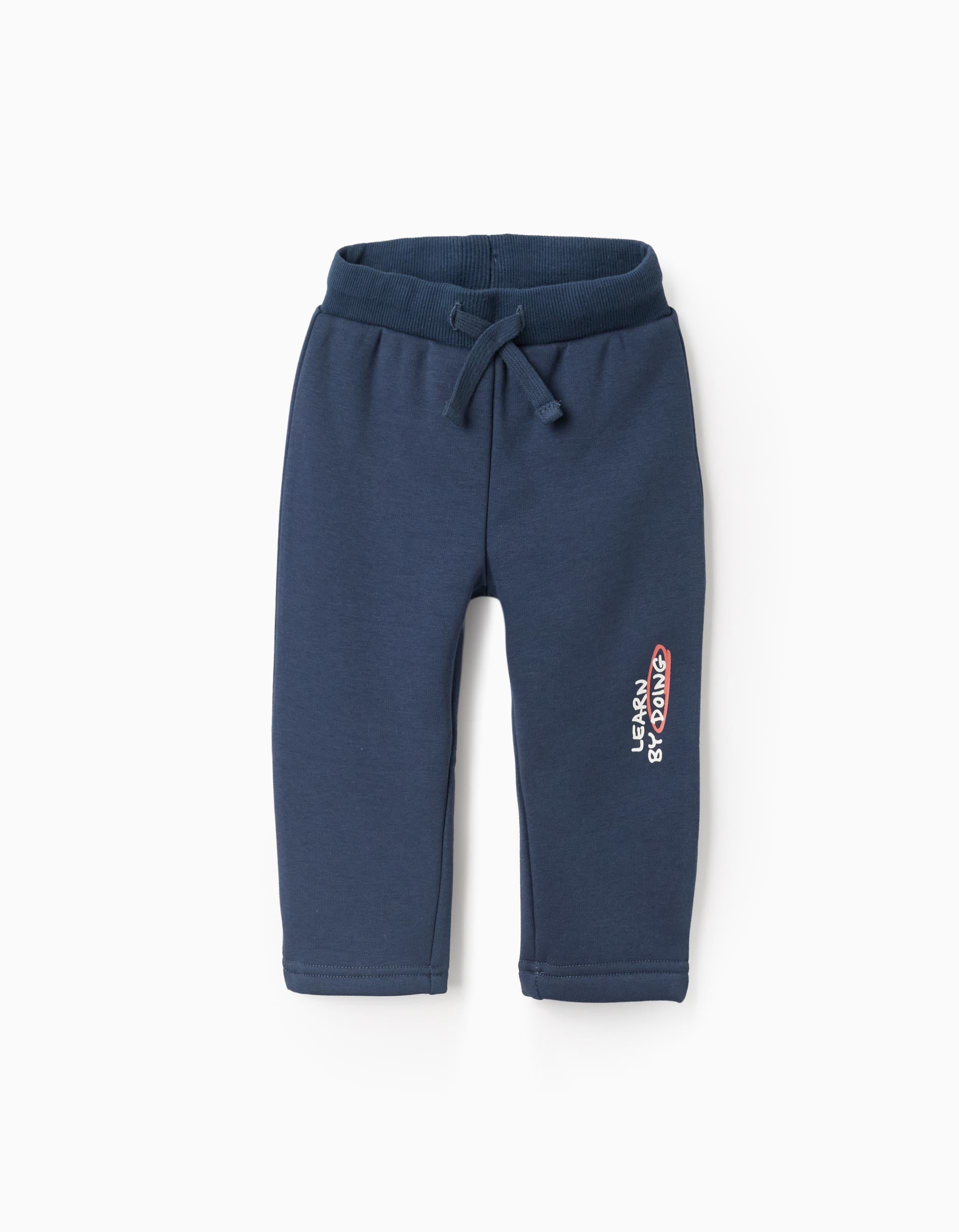 Joggers cardados com estampado para bebé menino, azul-escuro