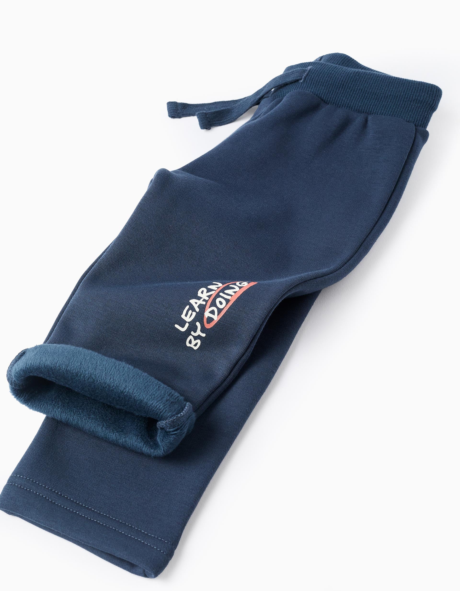Joggers cardados com estampado para bebé menino, azul-escuro