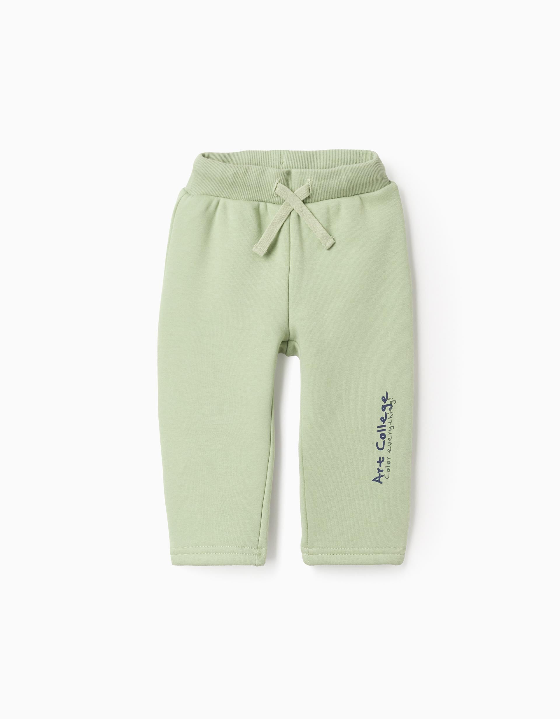 Joggers cardados com estampado para bebé menino, verde-claro