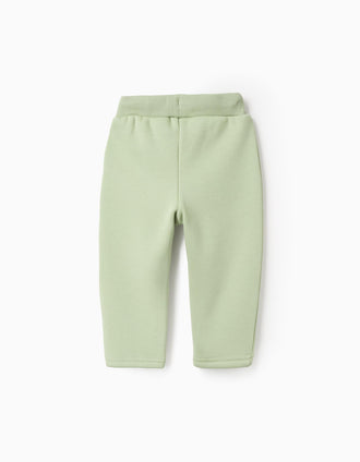 Joggers cardados com estampado para bebé menino, verde-claro
