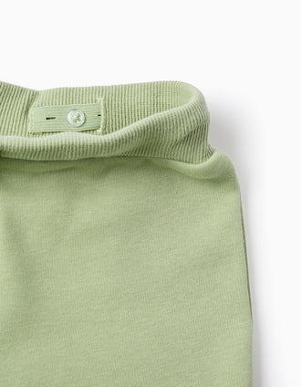Joggers cardados com estampado para bebé menino, verde-claro