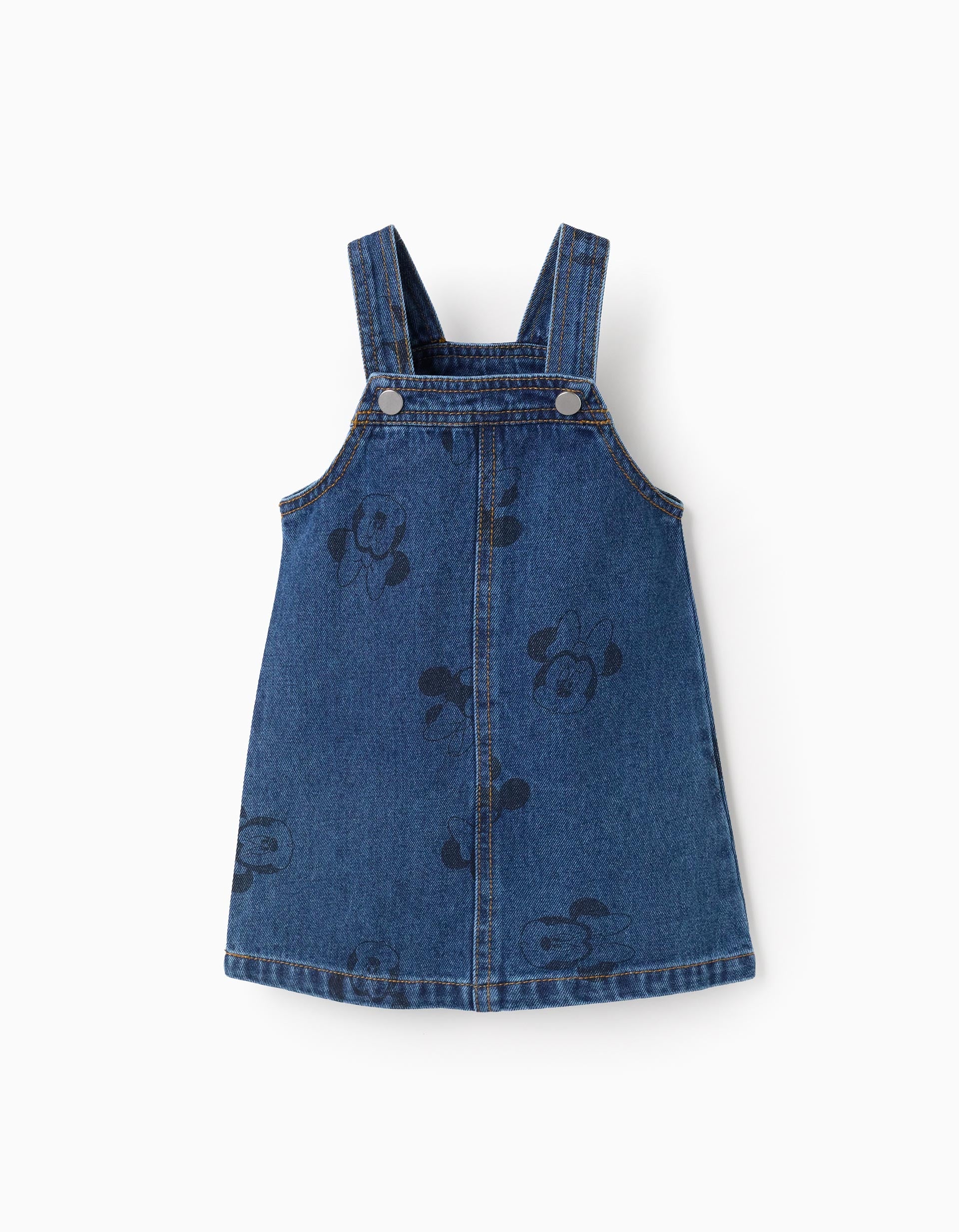 Motif Denim Pinafore Dress for Baby Girls 'Minnie', Blue