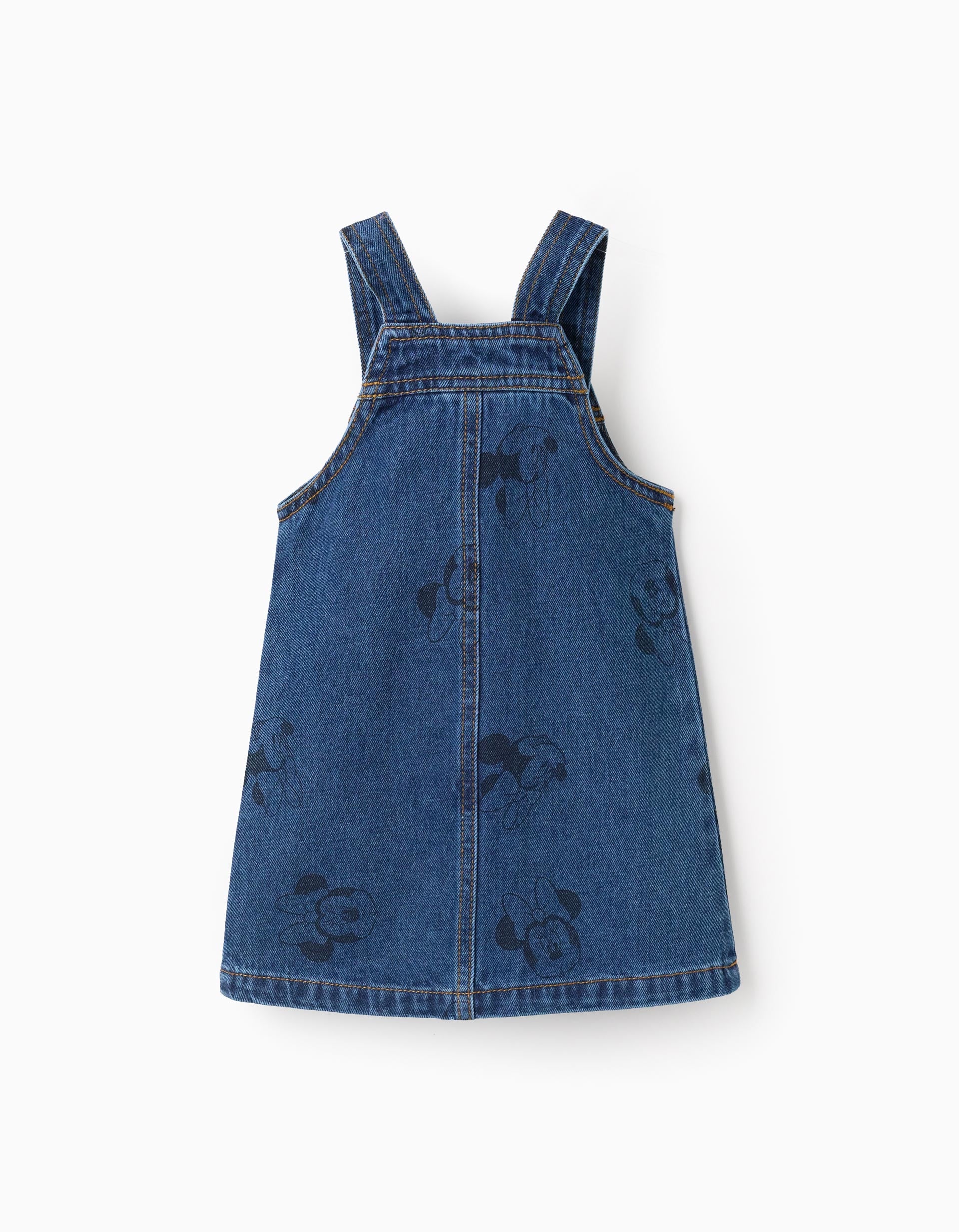 Motif Denim Pinafore Dress for Baby Girls 'Minnie', Blue