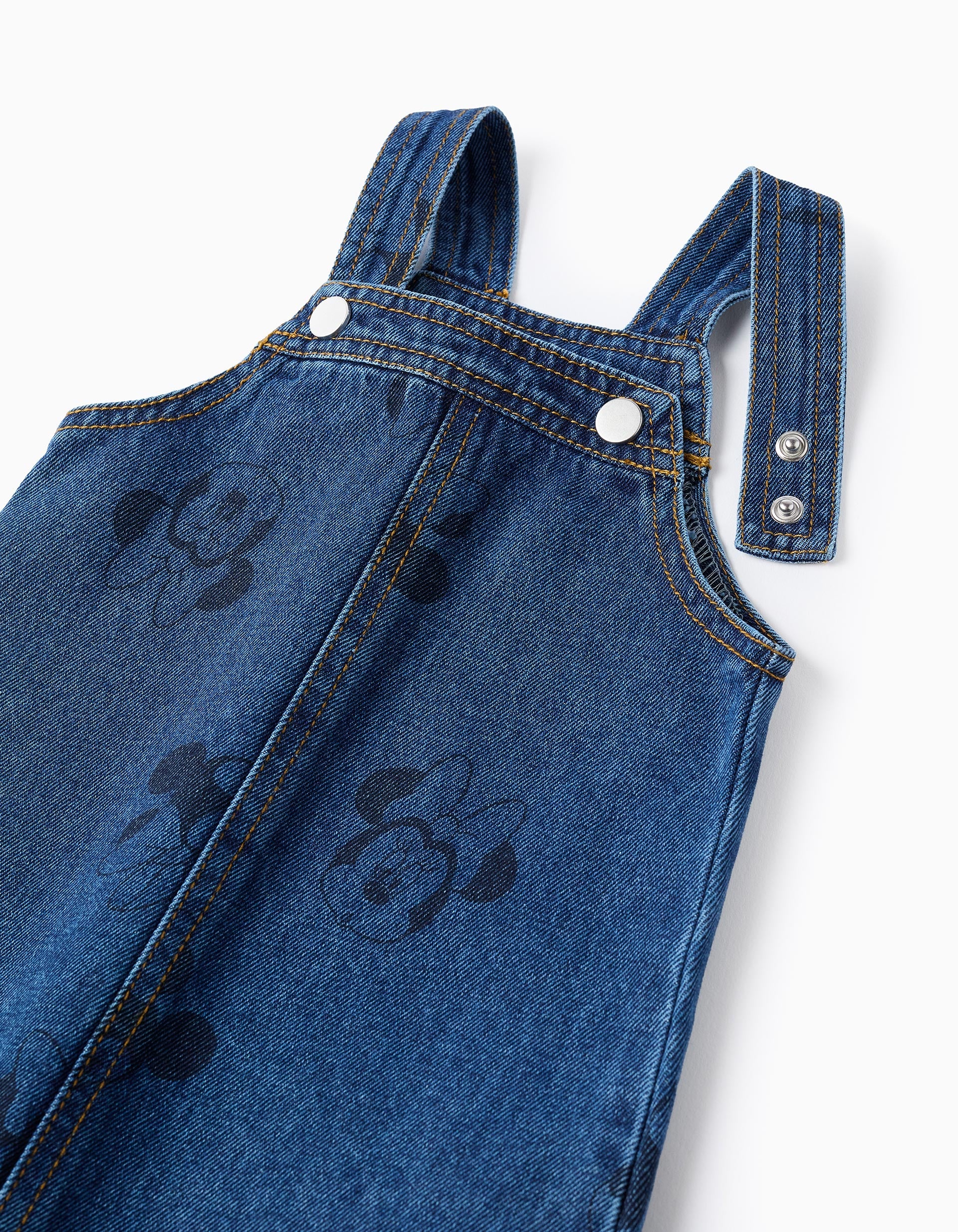 Motif Denim Pinafore Dress for Baby Girls 'Minnie', Blue