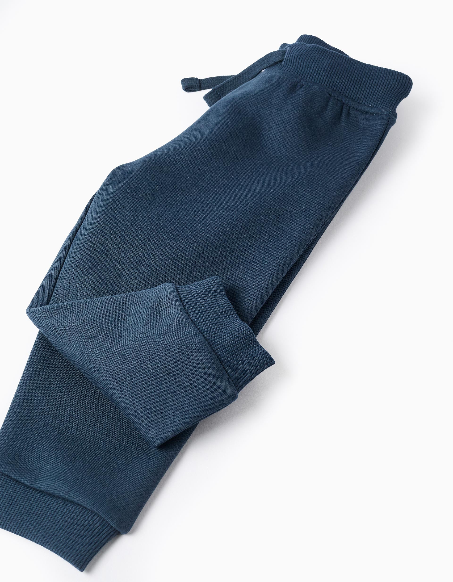 Brushed sweatshirt with print + joggers set for baby boys, dark blue