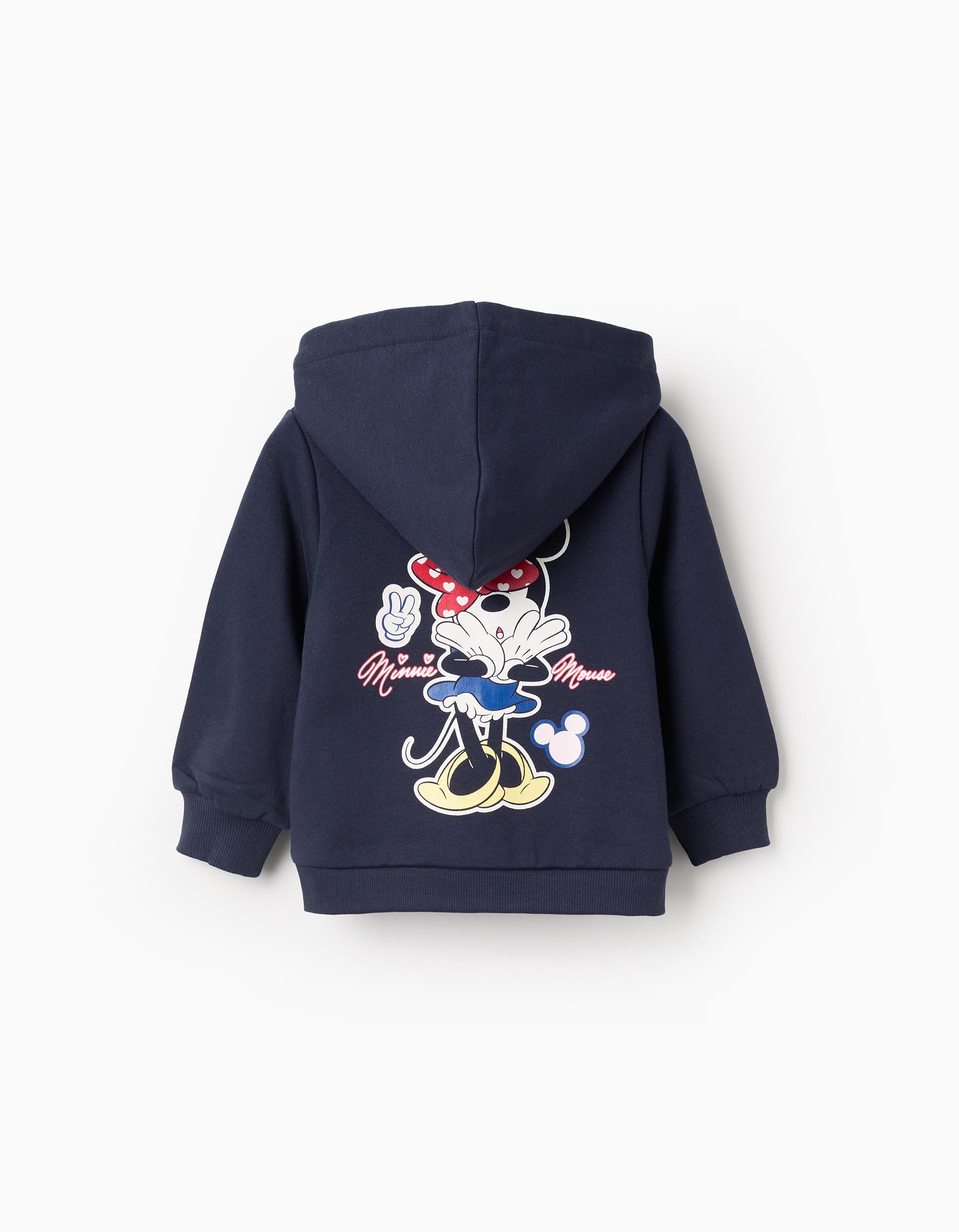 Hooded Jacket with Print on the Back for Baby Girls 'Minnie', Blue