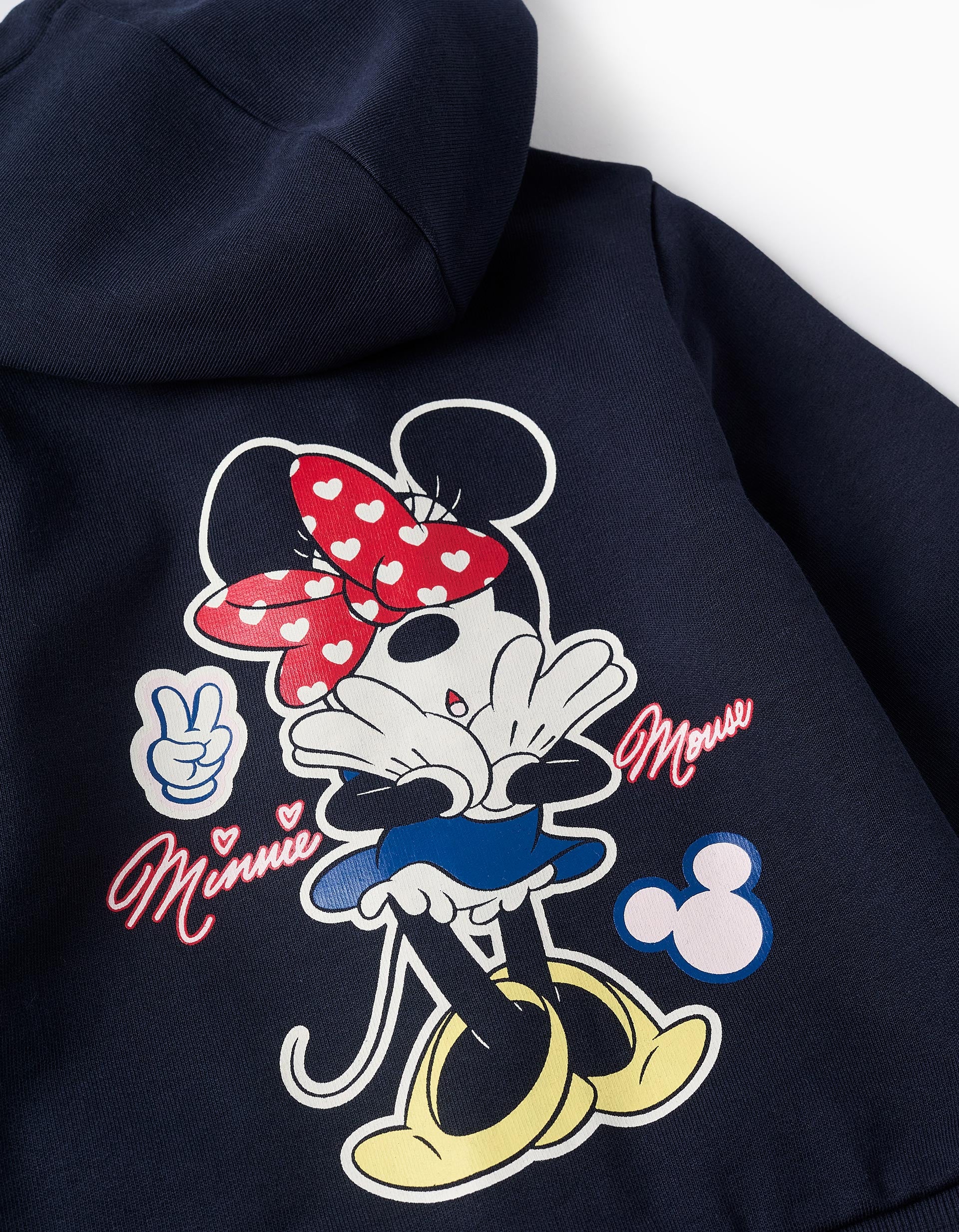 Hooded Jacket with Print on the Back for Baby Girls 'Minnie', Blue