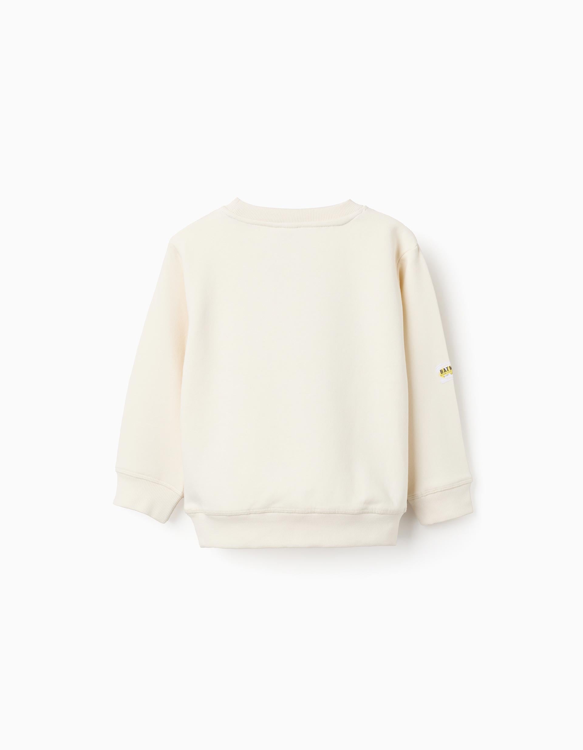 Brushed sweatshirt with Batman print for boys, beige