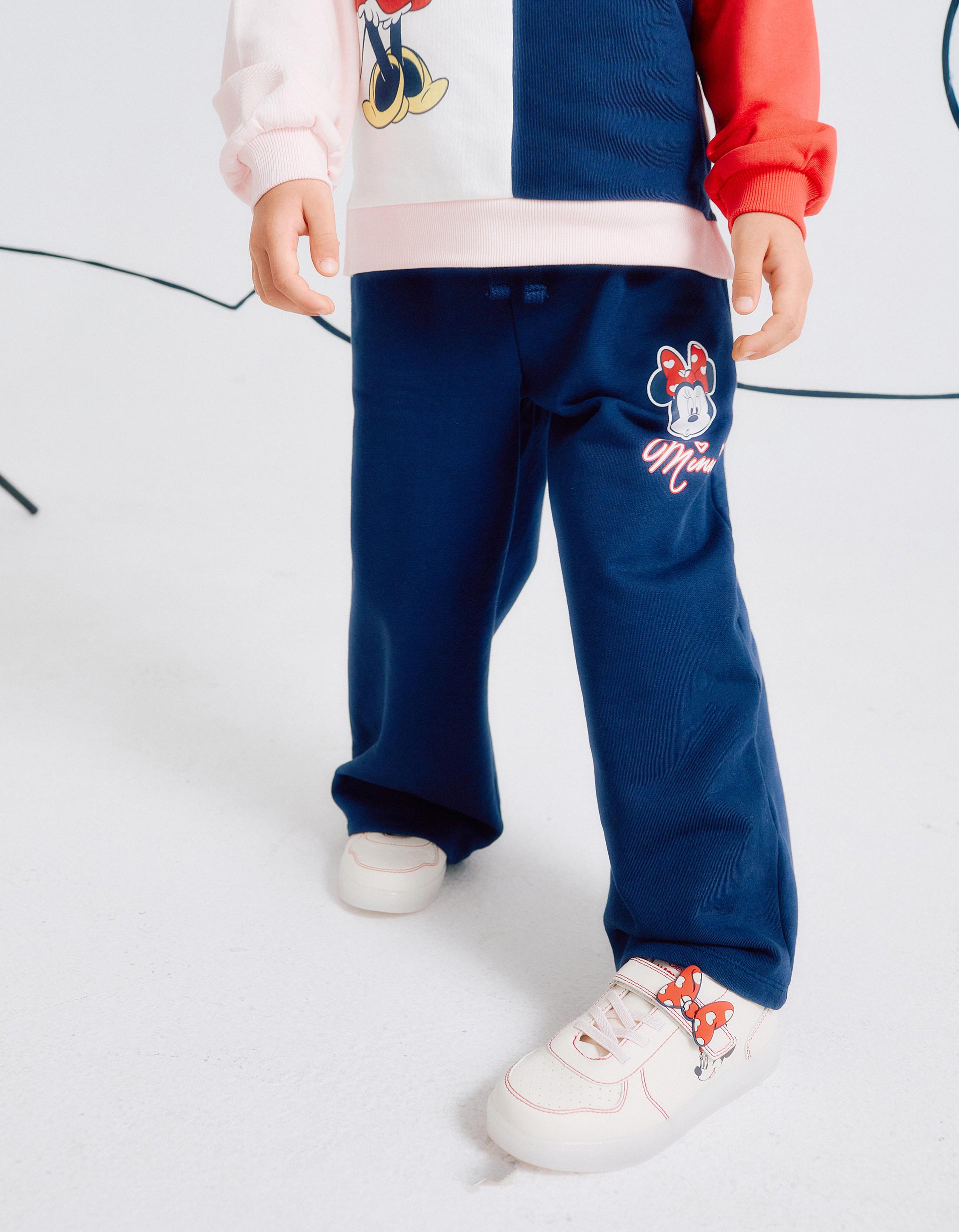 Wide Leg Cotton Joggers Trousers for Girls 'Minnie', Dark Blue