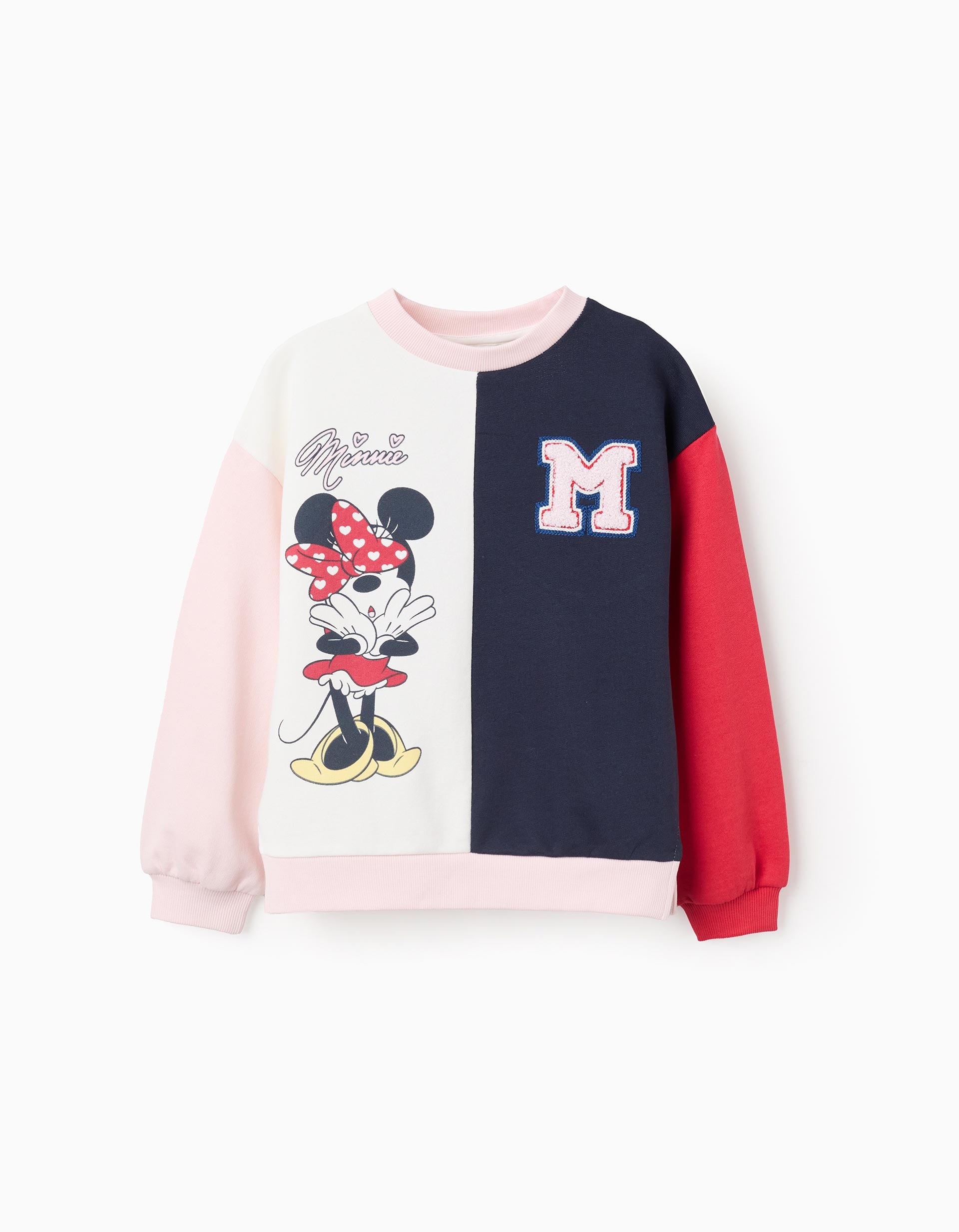 Cotton Sweatshirt with Colour Block for Girls 'Minnie', Multicolour