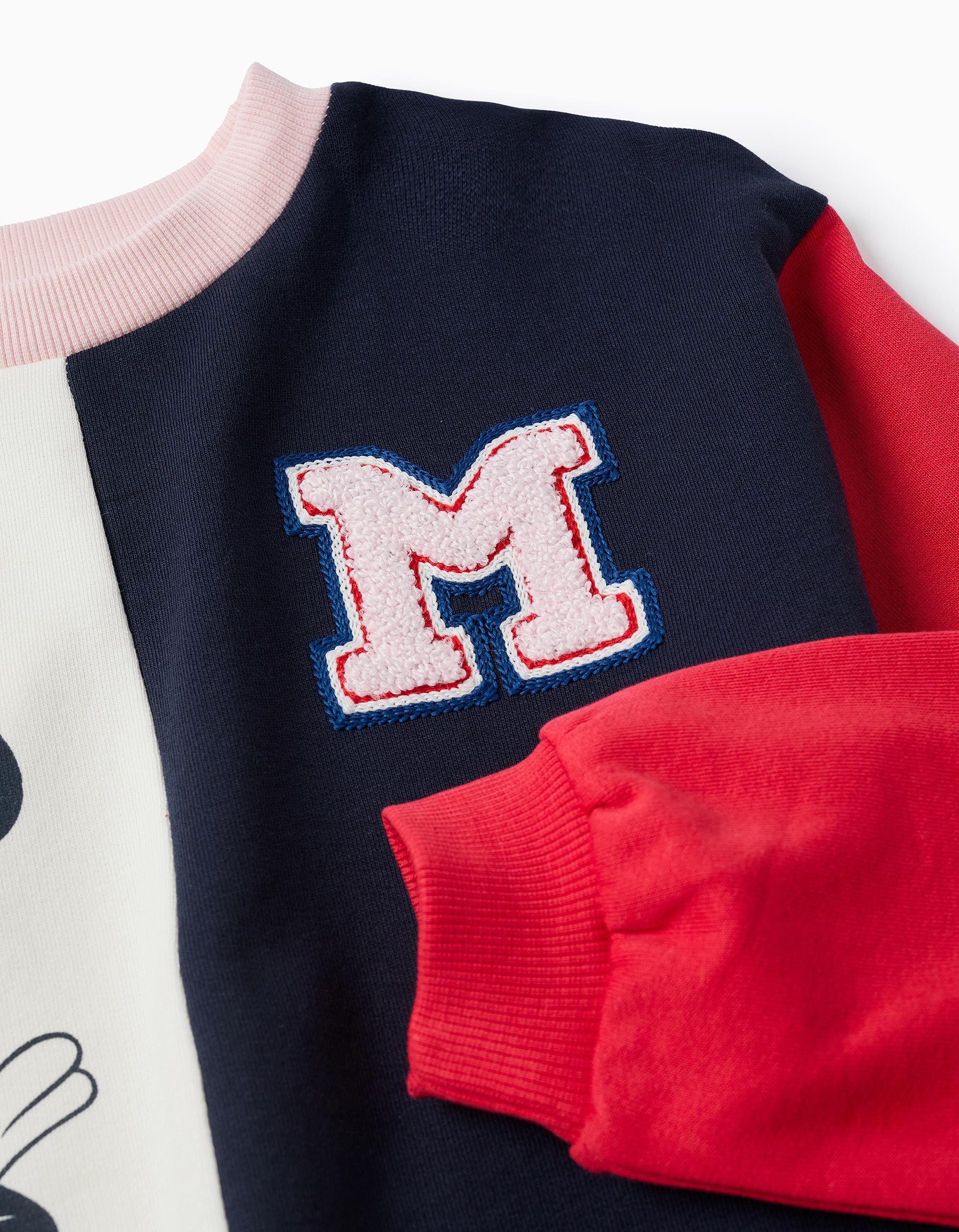 Cotton Sweatshirt with Colour Block for Girls 'Minnie', Multicolour