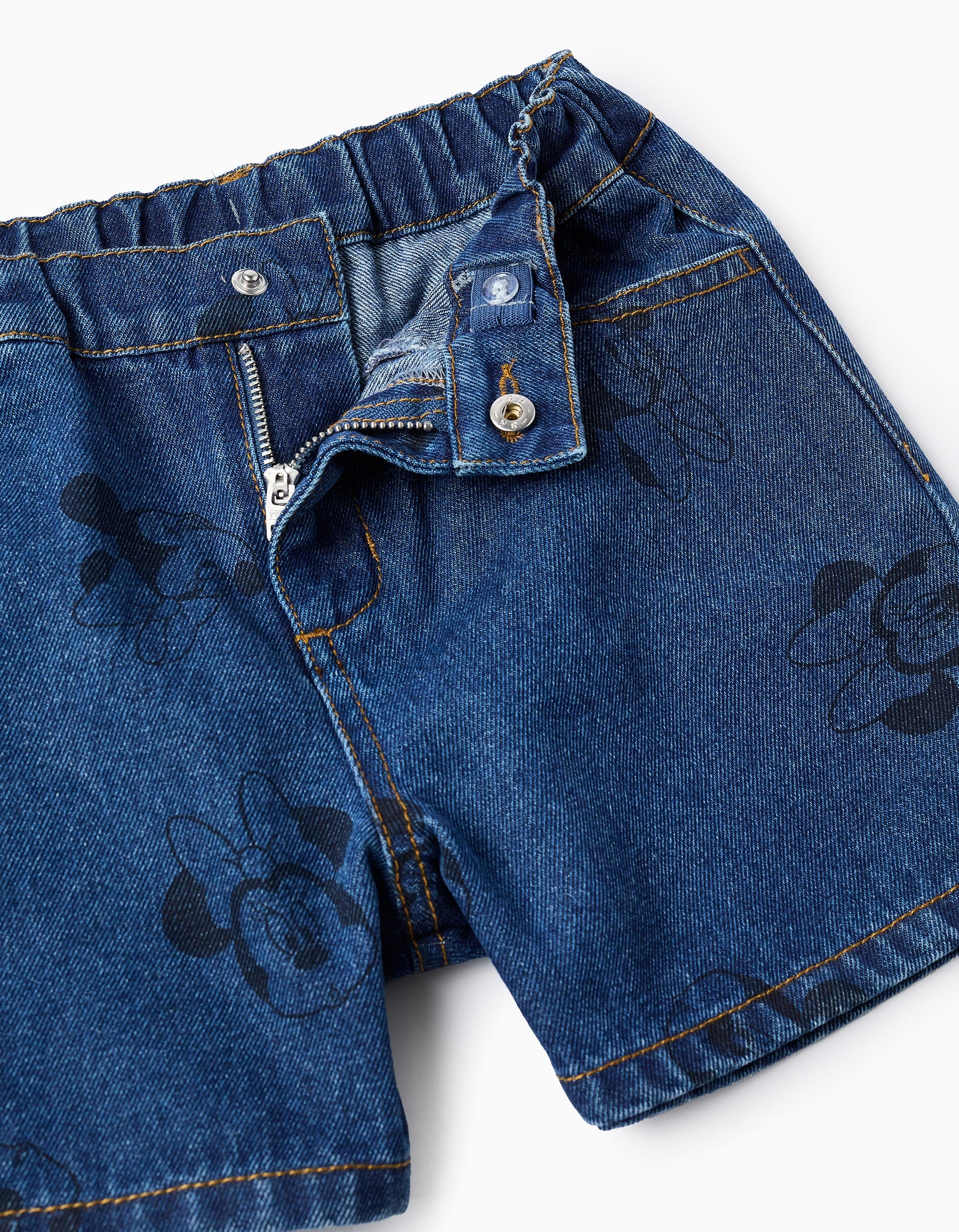 Denim Shorts with Motif for Girls 'Minnie', Blue