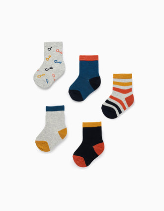 Pack 5 Pares de Meias para Bebé Menino 'Chaves', Multicolor