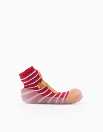 Chaussettes-chaussons 'Gingerbread Man' pour Bébé, Rouge