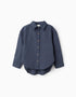 Loose Fit Vichy Shirt for Girls, Dark Blue