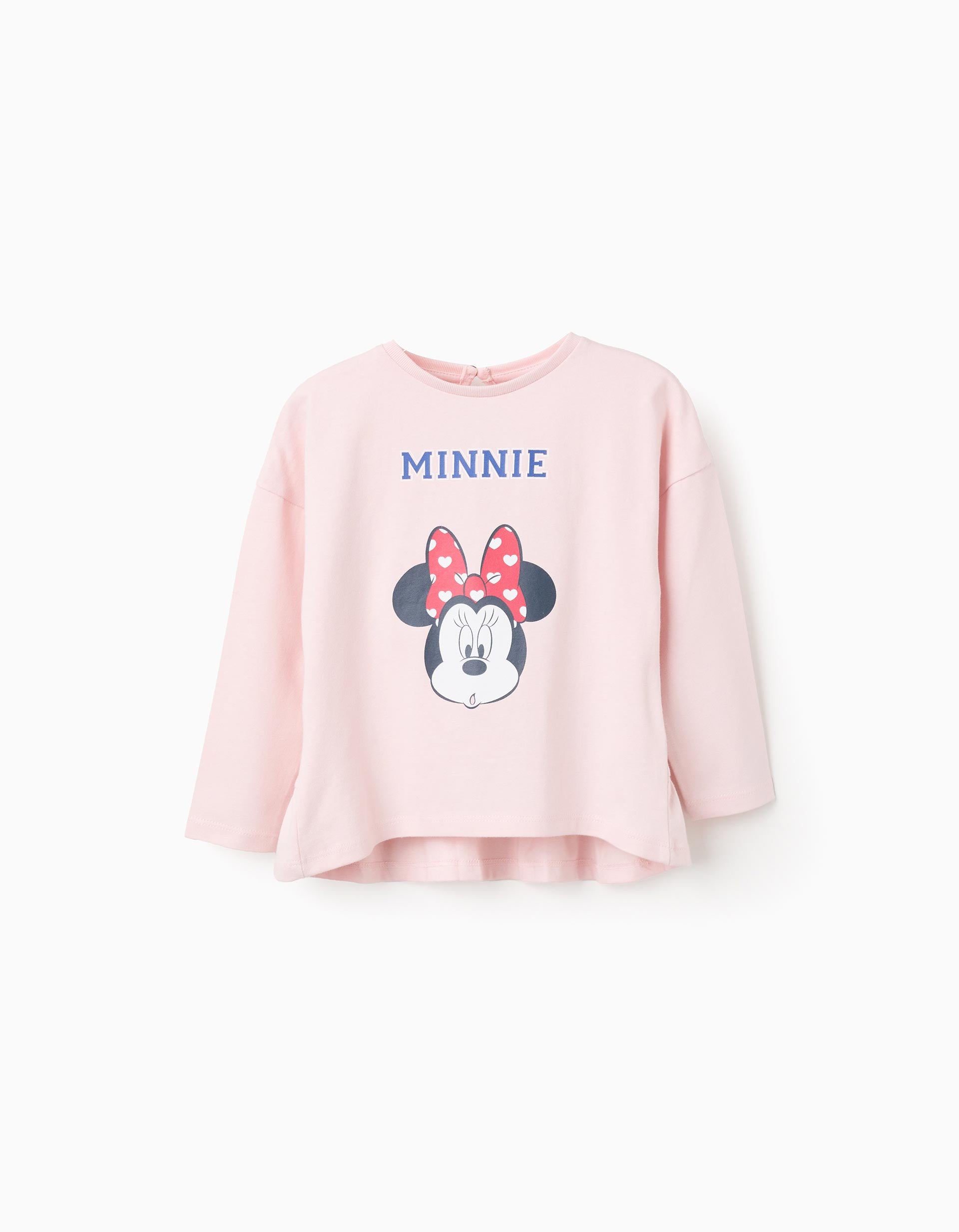 Long Sleeve Cotton T-shirt for Baby Girls 'Minnie', Pink