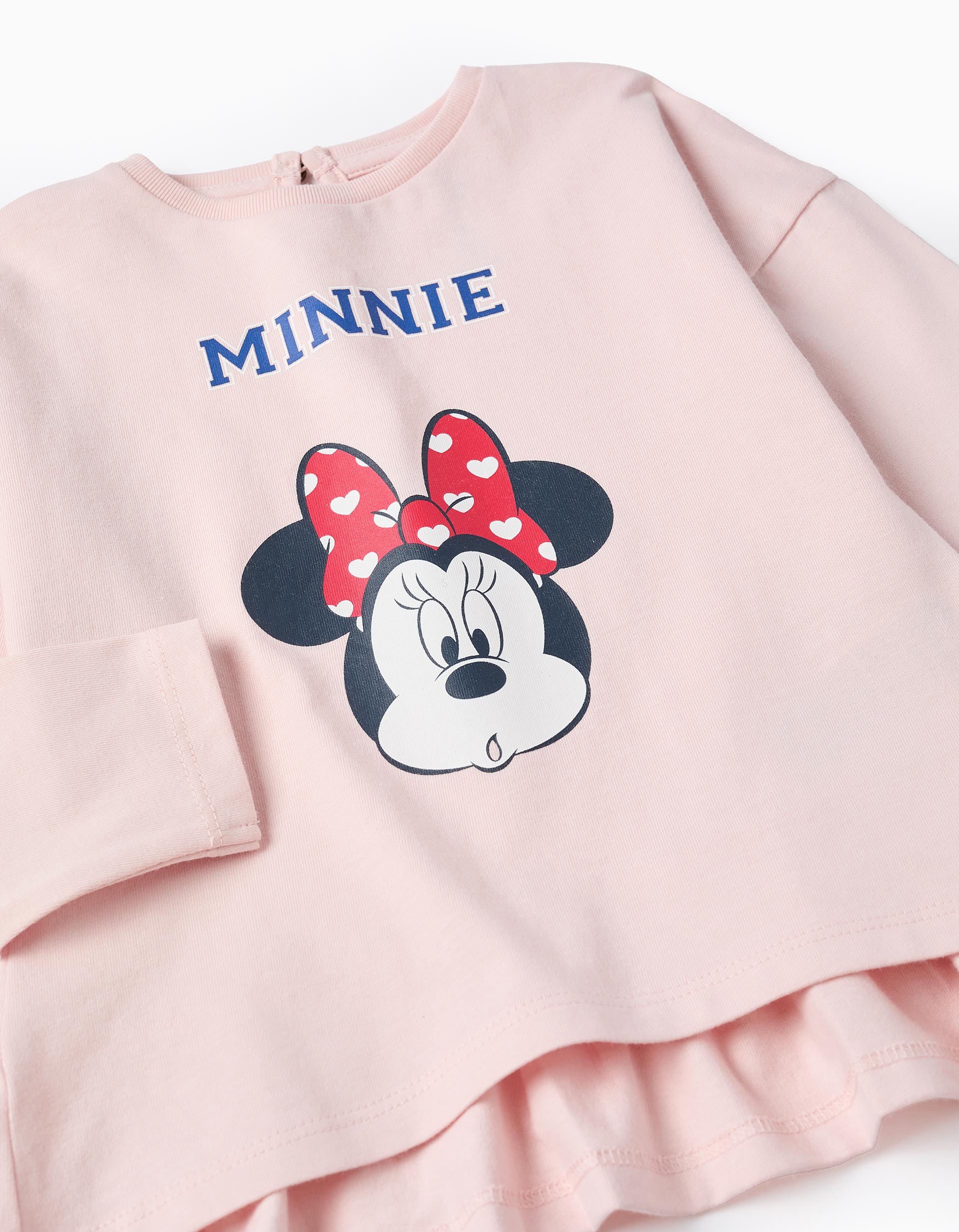 Long Sleeve Cotton T-shirt for Baby Girls 'Minnie', Pink