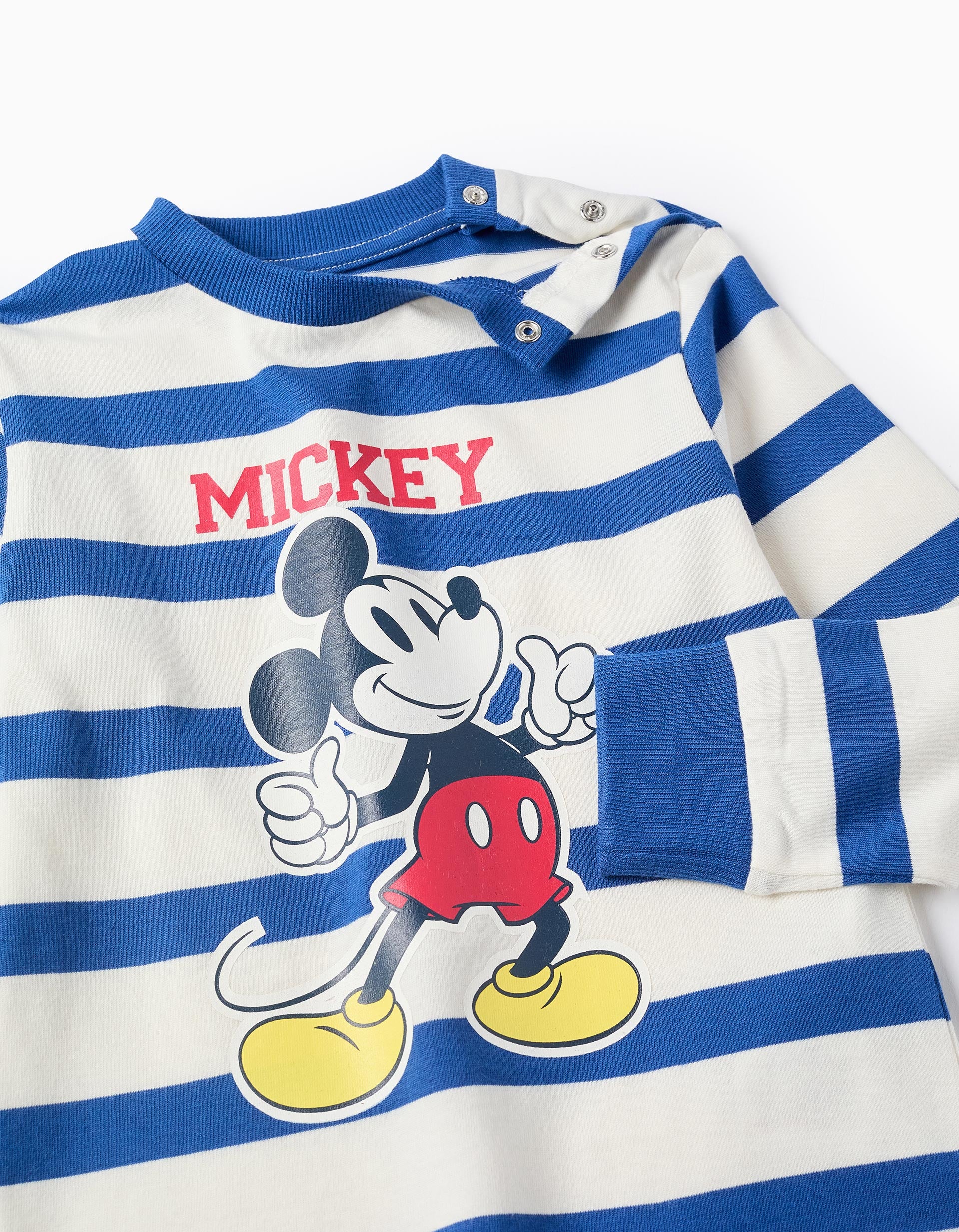 Long Sleeve T-shirt for Baby Boys 'Mickey', White/Blue