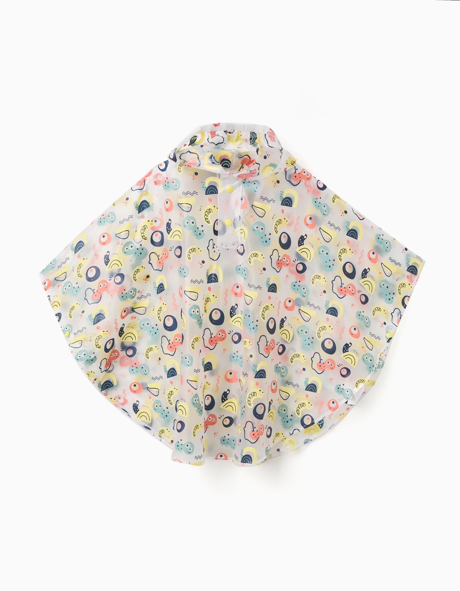 Poncho impermeável com capuz e motivo para bebé menino, transparente