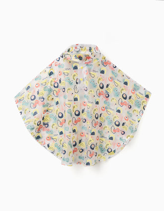 Poncho impermeável com capuz e motivo para bebé menino, transparente