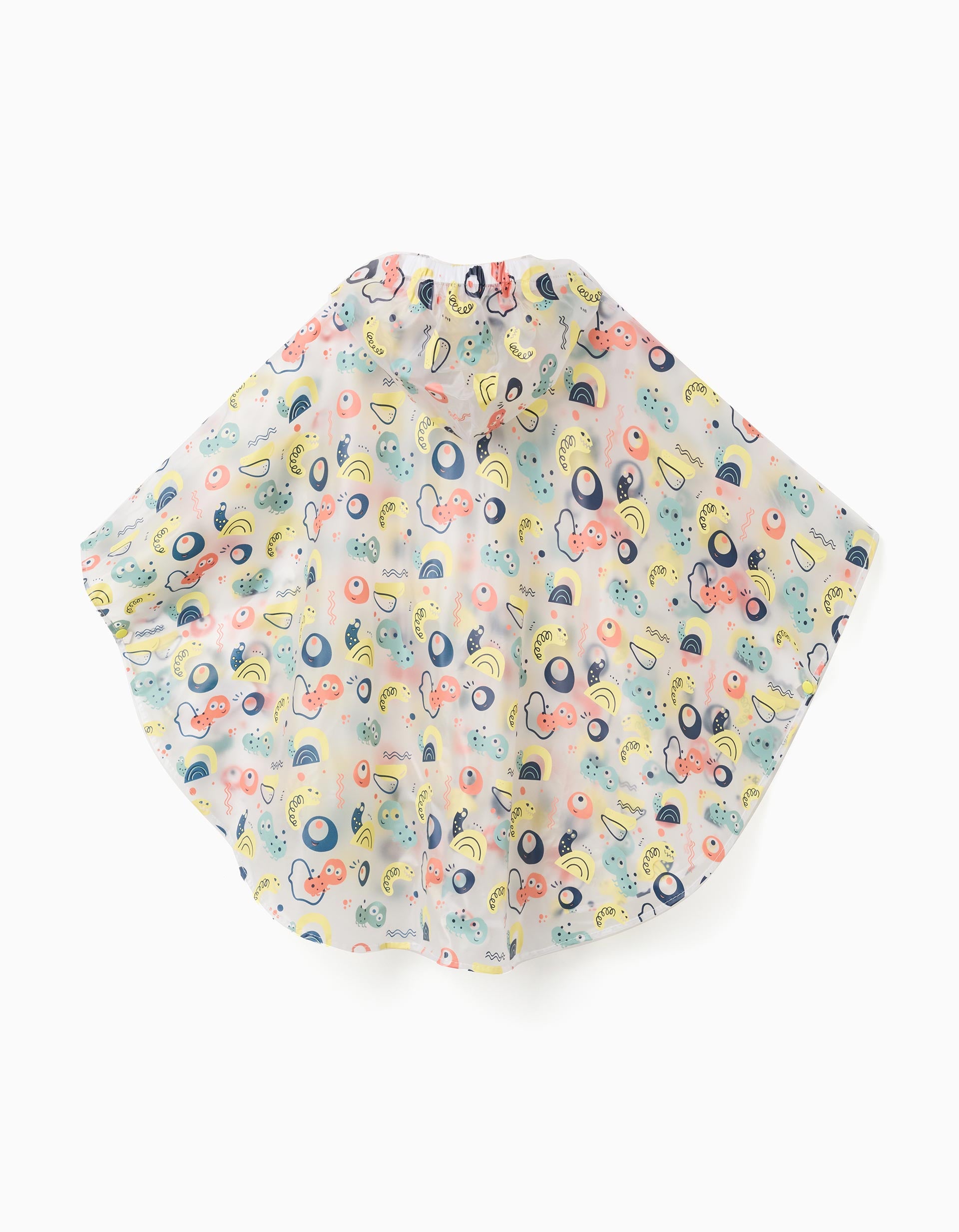 Poncho impermeável com capuz e motivo para bebé menino, transparente