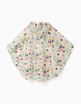 Poncho impermeável com capuz e motivo para bebé menino, transparente