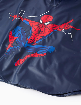 Poncho Impermeable con Capucha para Niño 'Spiderman', Azul Oscuro
