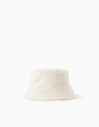 Sombrero de pana para niña, blanco