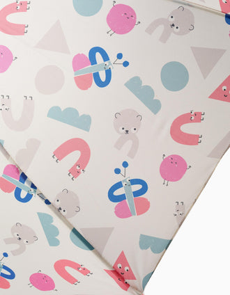 Parapluie pour Bébé et Fille 'Formes', Beige/Rose