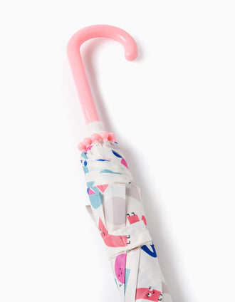 Parapluie pour Bébé et Fille 'Formes', Beige/Rose