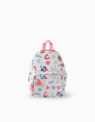 Mochila com Motivo Colorido para Bebé Menina, Branco