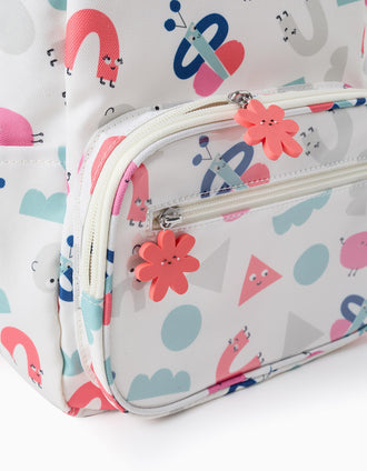 Mochila com Motivo Colorido para Bebé Menina, Branco