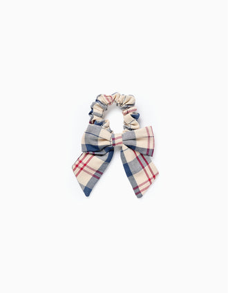 Scrunchie a cuadros con lazo 'B&S' para bebé y niña, multicolor