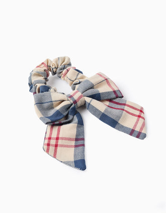 Scrunchie a cuadros con lazo 'B&S' para bebé y niña, multicolor