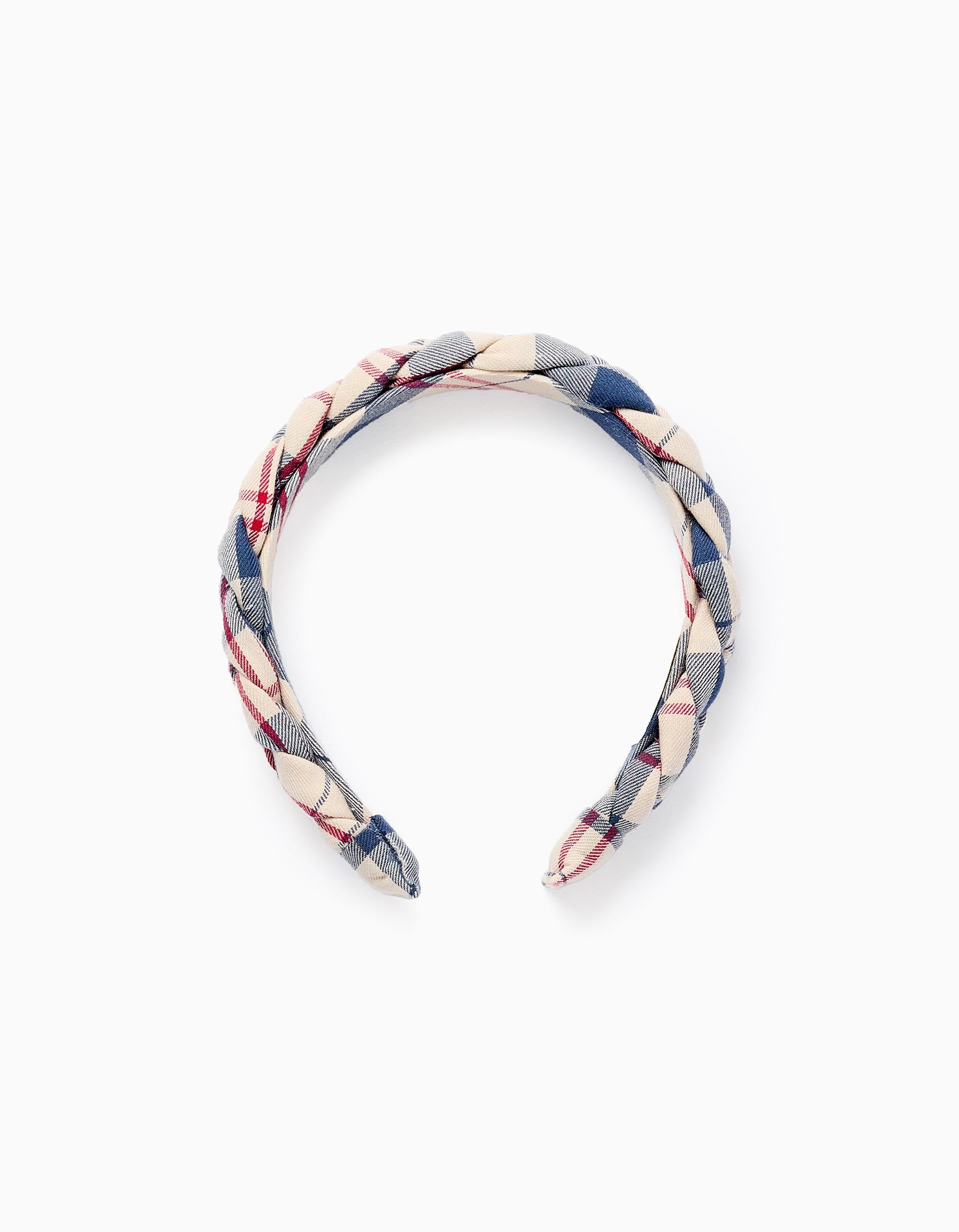 Checked braided headband 'B&S' for babies and girls, multicolour