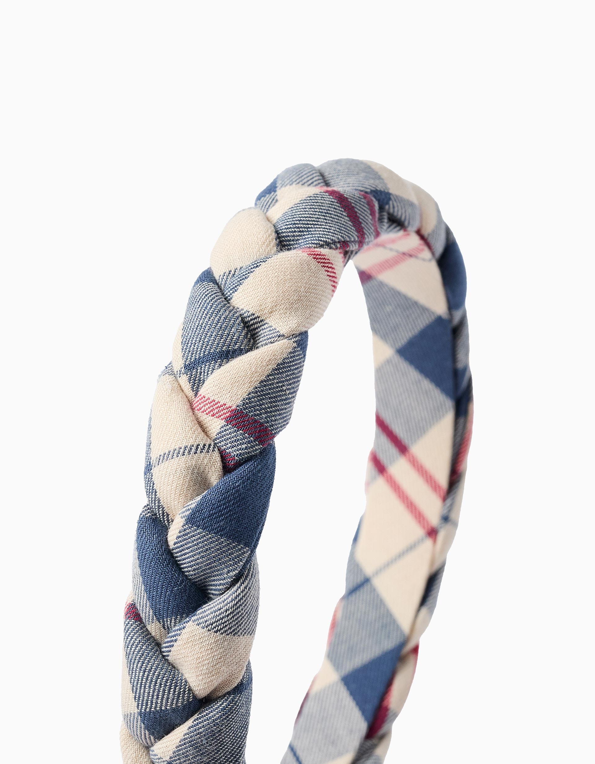 Checked braided headband 'B&S' for babies and girls, multicolour