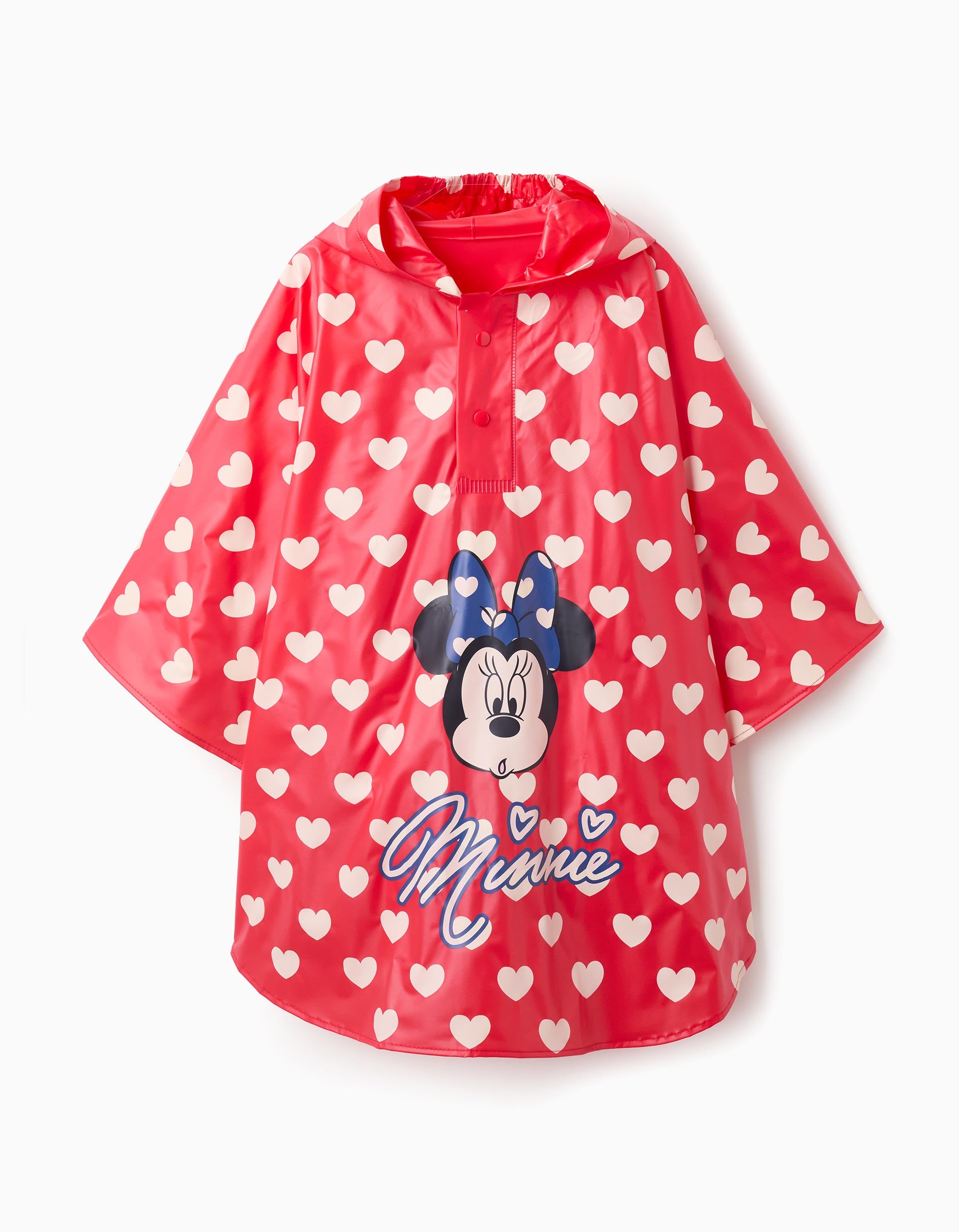 Poncho Impermeável com Capuz para Menina 'Minnie', Vermelho