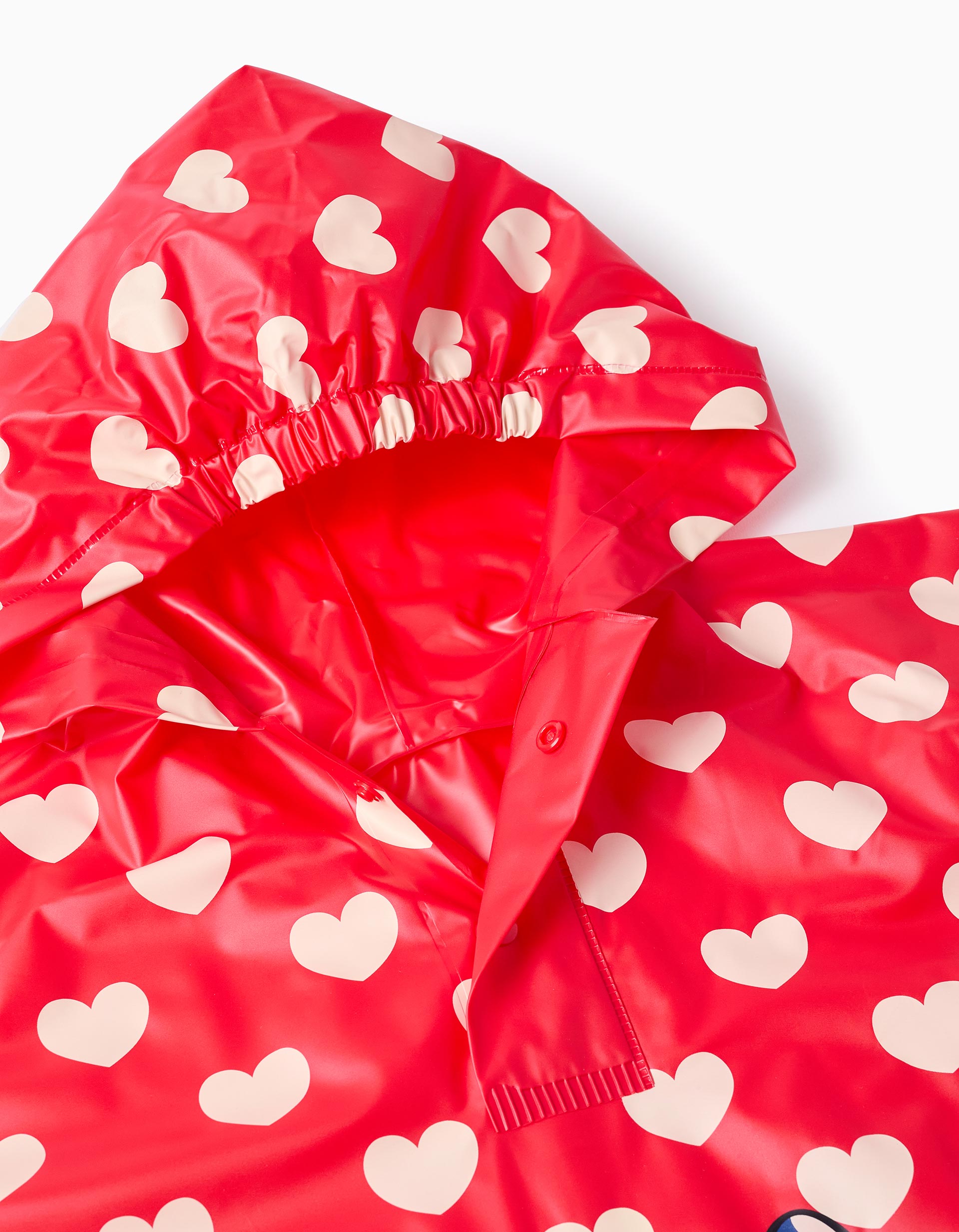 Poncho Impermeável com Capuz para Menina 'Minnie', Vermelho