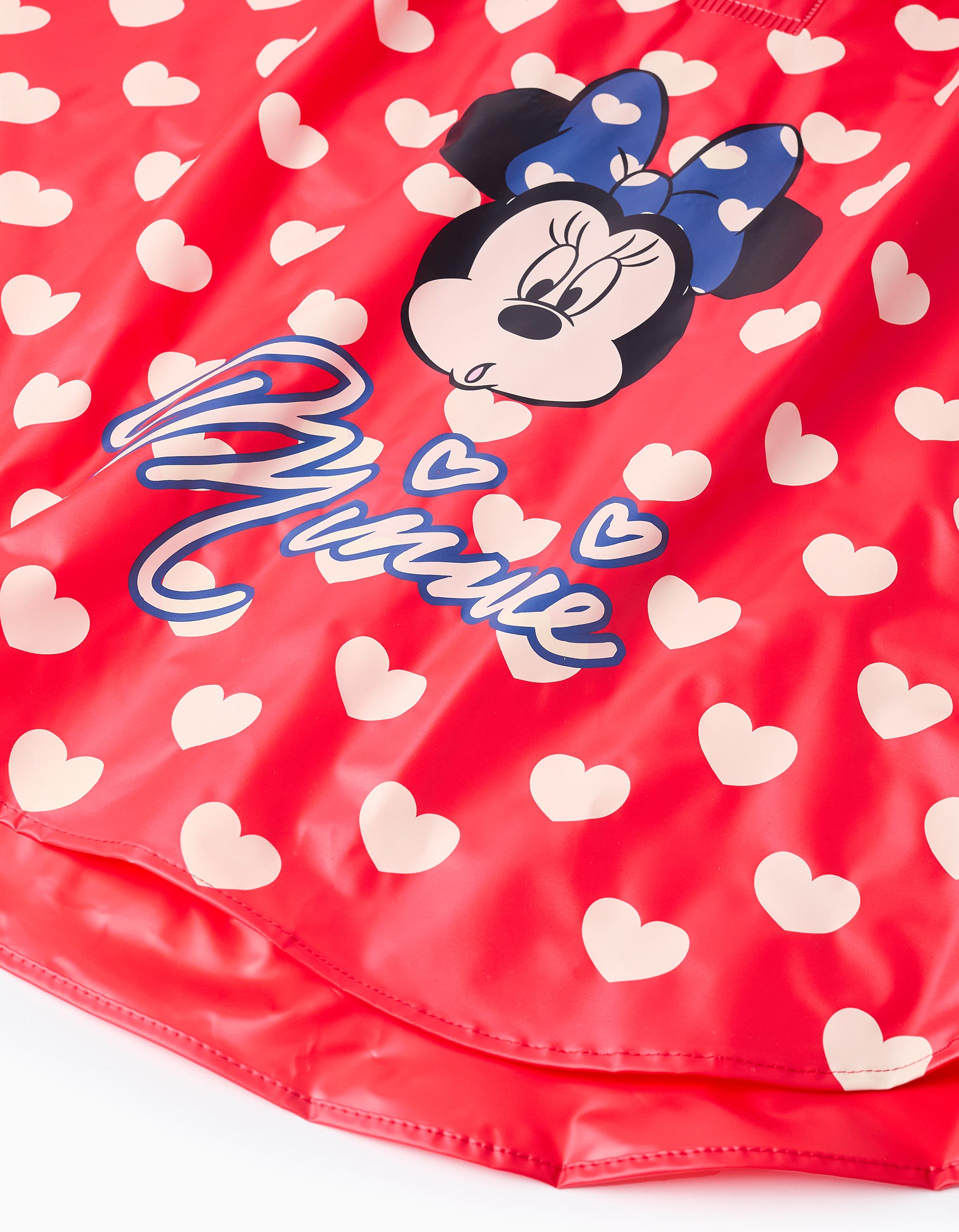 Poncho Impermeável com Capuz para Menina 'Minnie', Vermelho